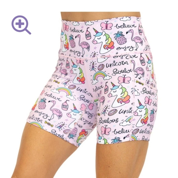 Constantly Varied Gear Pants - Constantly Varied Gear Unicorn/Rainbow Shorties, Size M, 5" Inseam, Pink